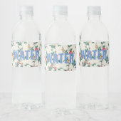 Vintage Bloemen Waterfles Etiket (Flessen)