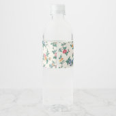 Vintage Bloemen Waterfles Etiket (Achterkant)