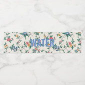 Vintage Bloemen Waterfles Etiket (Enkel label)