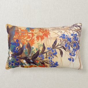 Vintage bloemen waterverf-oosterse trilling kussen