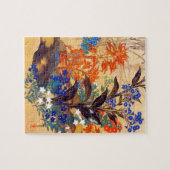 Vintage bloemen waterverf-oosterse trilling legpuzzel (Horizontaal)