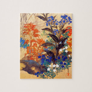 Vintage bloemen waterverf-oosterse trilling legpuzzel