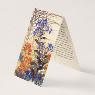 Vintage bloemen waterverf-oosterse trilling visitekaartje