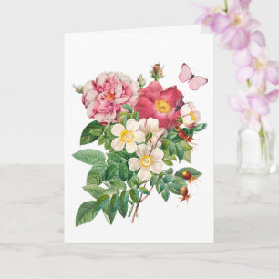 Vintage Bloemen Wenskaart Kaart