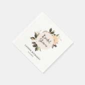 Vintage Bloemen | Witte Bruidsmeisjesfeest Servett Servet (Hoek)