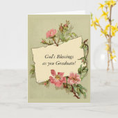 Vintage BloemenAfstuderen/Gediplomeerde Kaart (Gele Bloem)