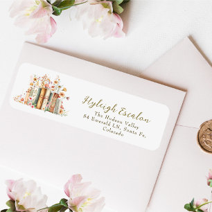 Vintage Bloemenboek Bruidsfeest Retouradres Etiket