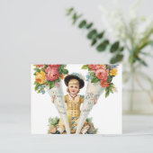 Vintage bloemenbriefkaart briefkaart (Staand voorkant)