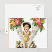 Vintage bloemenbriefkaart briefkaart (Voorkant / Achterkant)