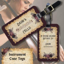 Vintage Bloemencelloorkest Instrumentenkofferlabel