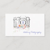Vintage bloemencode QR professionele fotograaf Visitekaartje (Voorkant)