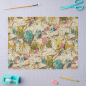 Vintage bloemencollage met verouderde papierstruct tissuepapier (Craft)