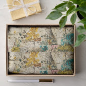 Vintage bloemencollage met verouderde papierstruct tissuepapier (Geschenk)