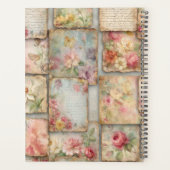 Vintage bloemencollage planner (Achterkant)