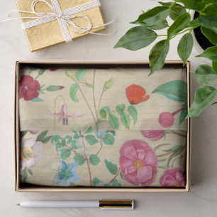 Vintage bloemencollage tissuepapier vel