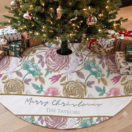 Vintage bloemend monogram kerstboom rok