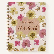 Vintage Bloemendagboek Notitieboek