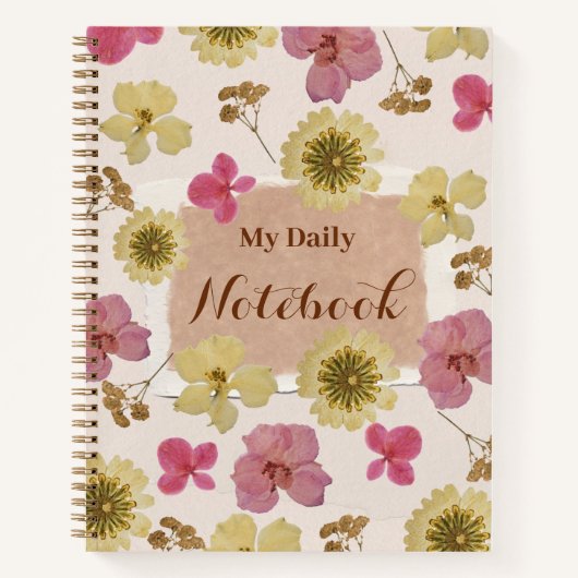 Vintage Bloemendagboek Notitieboek (Voorkant)