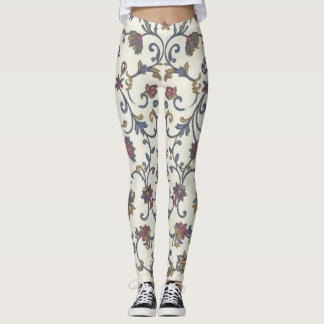 Vintage Bloemendamask Leggings Sierlijke Vintage B