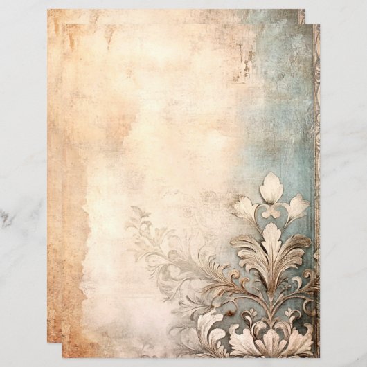 Vintage bloemendamaskerpatroon  (Voorkant / Achterkant)