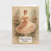 Vintage bloemendanseres in balletpose kaart (Voorkant)