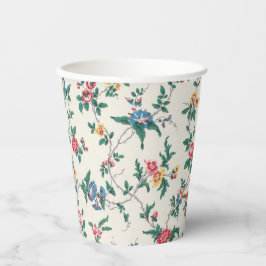Vintage bloemendecoratie papieren bekers