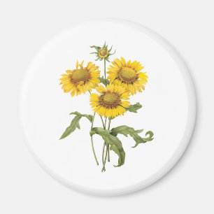 Vintage bloemendekenkleed bloem zonnebloem door Re Magneet