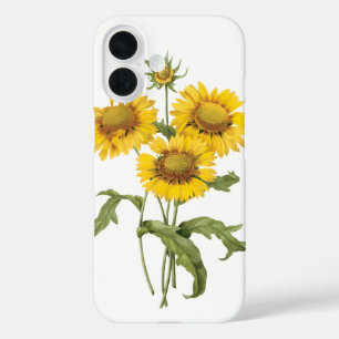 Vintage bloemendekentje Bloem Zonnewiel door Redou iPhone 16 Hoesje