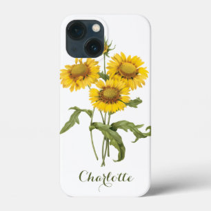 Vintage bloemendekentje Bloem Zonnewiel door Redou iPhone 13 Mini Hoesje