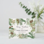 Vintage Bloemendennen Feestdagenkaart (Staand voorkant)