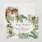 Vintage Bloemendennen Feestdagenkaart (Voorkant / Achterkant)