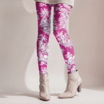 Vintage bloemendesign roze magenta toile de jouy