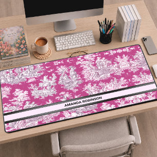 Vintage bloemendesign roze magenta toile de jouy m bureaumat