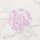 Vintage bloemendesign roze toile de jouy douche confetti (Kleine voorkant)