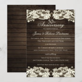 Vintage Bloemendessous Rustic 50ste Verjaardag Kaart (Voorkant / Achterkant)