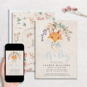 Vintage bloemendossier Jongens babyshower Kaart