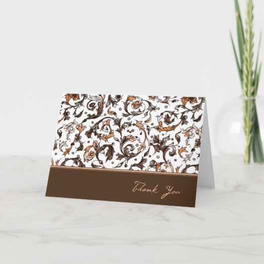 Vintage BloemenDruk Bedankkaart (Voorkant)