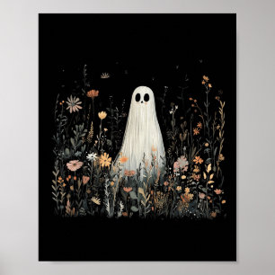 Vintage Bloemengestalte Halloween Spoken In Het Bo Poster