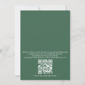Vintage bloemengroen rustieke QR-code trouwfeest Kaart (Achterkant)