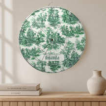 Vintage bloemengroen toile jouy monogram