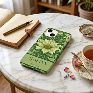 Vintage bloemengroet geschenken voor mama groen Case-Mate iPhone 14 hoesje