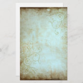 Vintage BloemenKantoorbehoeften Briefpapier (Voorkant / Achterkant)