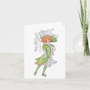 Vintage Bloemenkinderen lelietje-van-dal Notitiekaartje