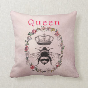 Vintage bloemenkrans waterverf kroon koningin bij kussen