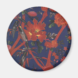 Vintage bloemenkunst Deco, Tuinbloemen Magneet