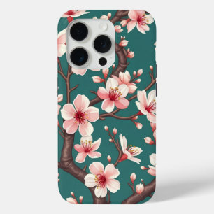 Vintage bloemenkunst – Takken van kersenbloesem iPhone 15 Pro Case