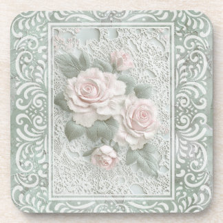 Vintage bloemenkunst van kant bier onderzetter