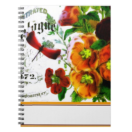 vintage bloemenlogo notitieboek (Voorkant)