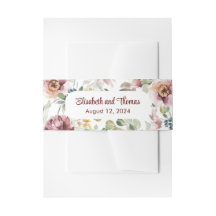 Vintage bloemenpastel trouwbuikband