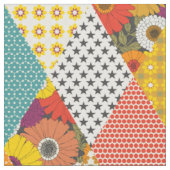 vintage bloemenpatchworkdeken stof (Close Up)